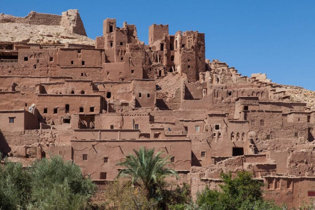 View of Ait Ben Haddou, the famous UNESCO kasbah near Ouarzazate in Morocco