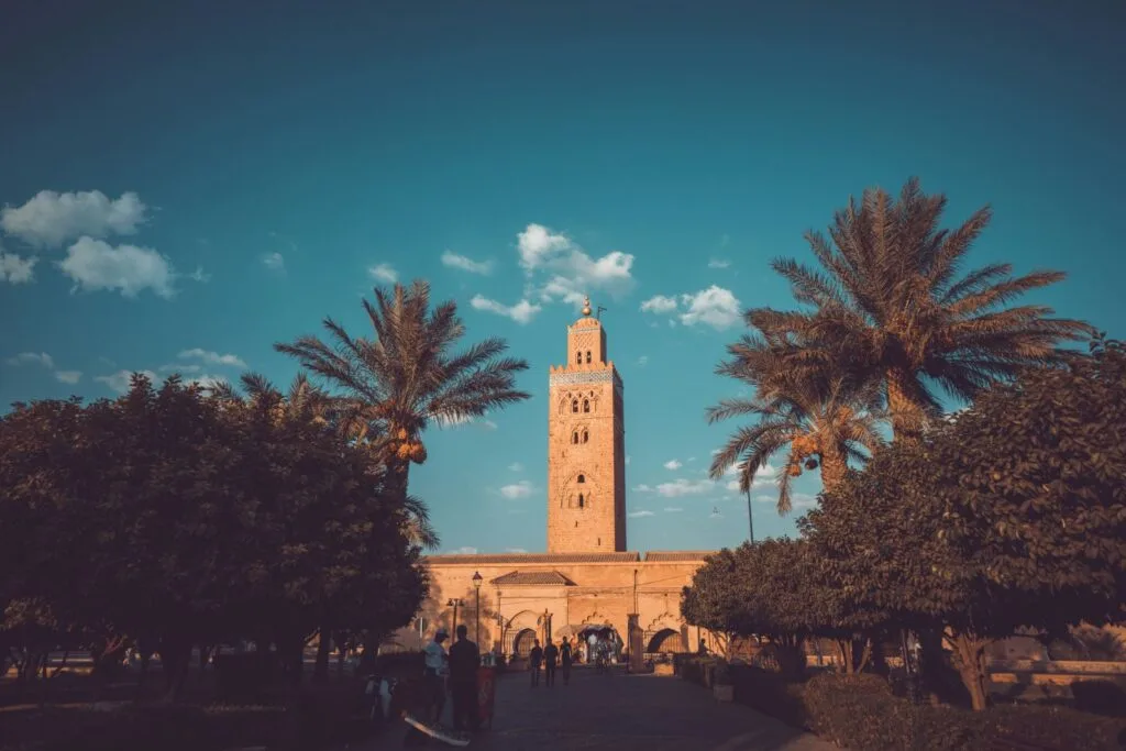 Koutoubia Minaret in Marrakech during a Morocco city tour
