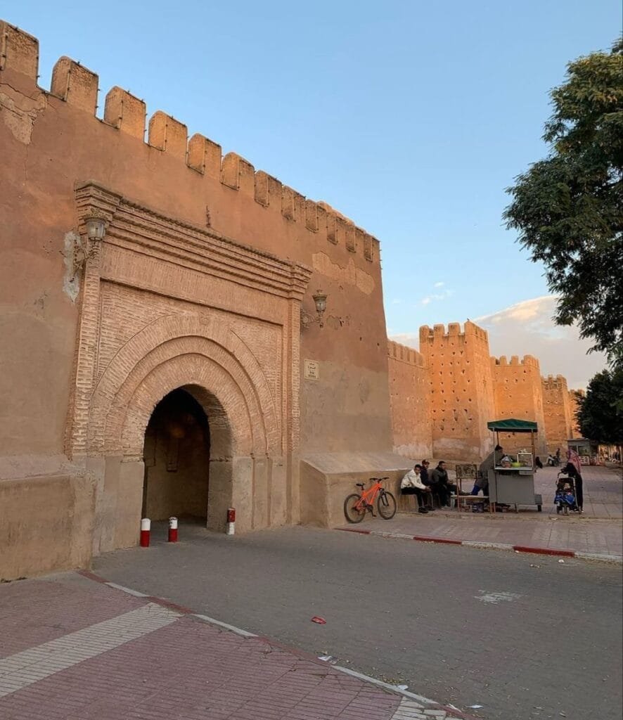 Historic old gate in Taroudant, Morocco, leading into the traditional walled medina.
